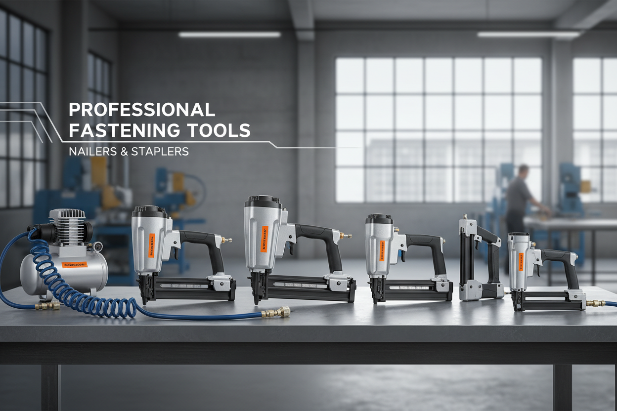 Complete Nailer and Stapler Range - Industrial Grade MAX, PANREX and EVERWIN Pneumatic Nail Guns and Staplers available at Wholesale Prices at NAIL GUN STORE India