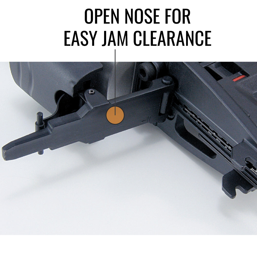 MAX NF255FA Brad Nailer - Open Nose Design for Easy Jam Clearance | nailgun.in