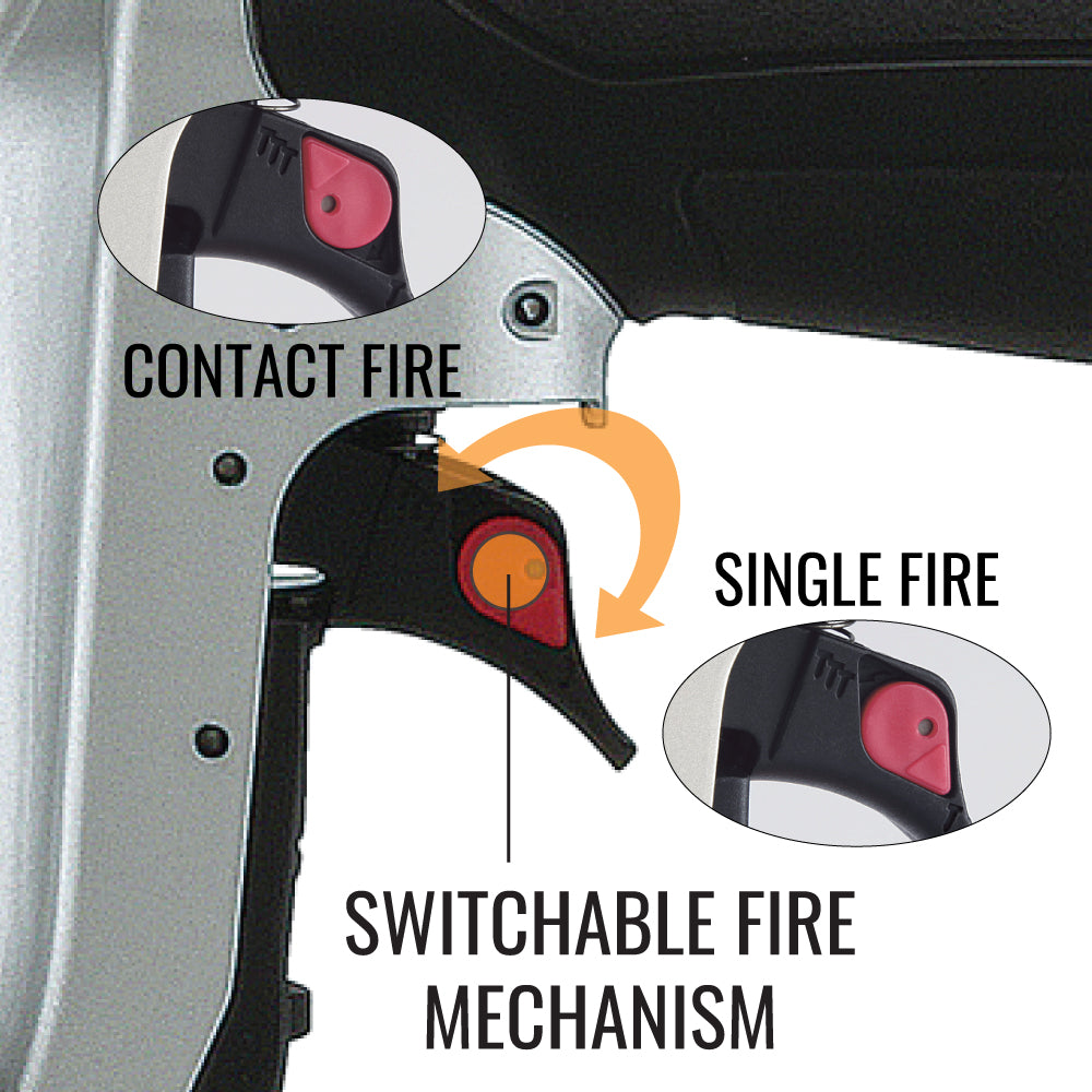 MAX NF255FA Brad Nailer - Switchable Fire Mechanism Contact & Single Fire Mode | nailgun.in