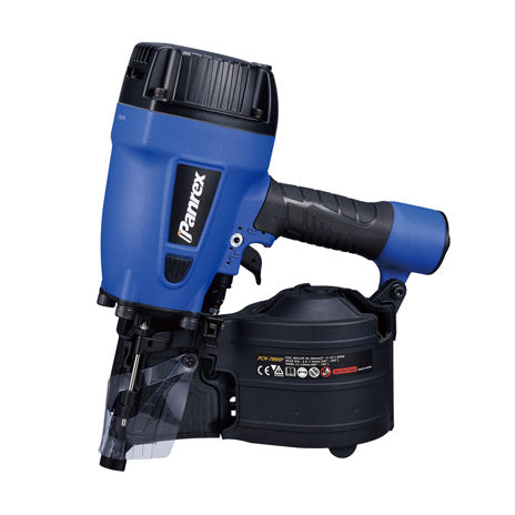 PANREX CN90 Coil Nailer – front view showing magazine, trigger and exhaust deflector